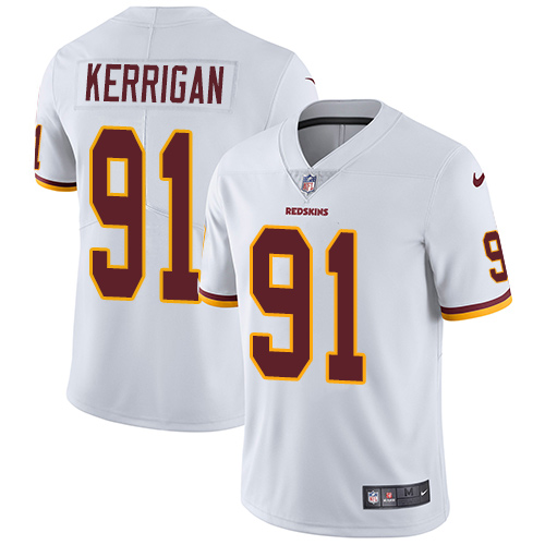 2019 Men Washington Redskins 91 Kerrigan White Nike Vapor Untouchable Limited NFL Jersey